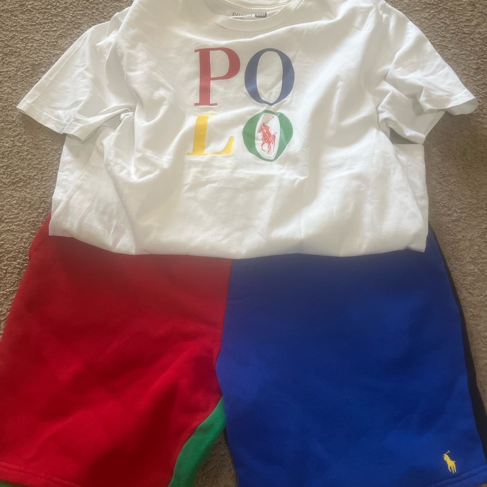 Youth Ralph Lauren Polo Shirt & Shorts SZ XL (18/20) Worn Once